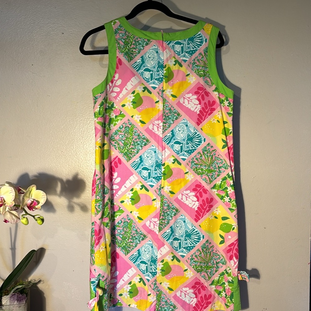 Lilly Pulitzer Vintage Pink Tile Patchwork Dress size 8 great shape colorful - Picture 8 of 10
